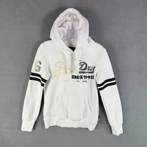 Superdry‎ Womens Hoodie Size XS Gradient Spellout Sparkle Girly Y2K Sweatshirt